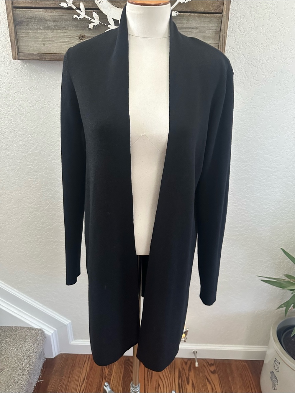 Eileen fisher Women’s Open-Front Black Sweater Cardigan size XS